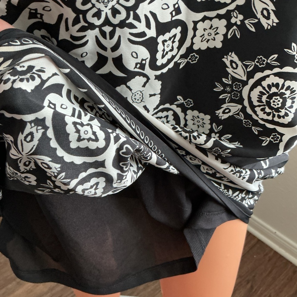 Old Navy Black White Print Shift Dress Size M D08 - Picture 6 of 9
